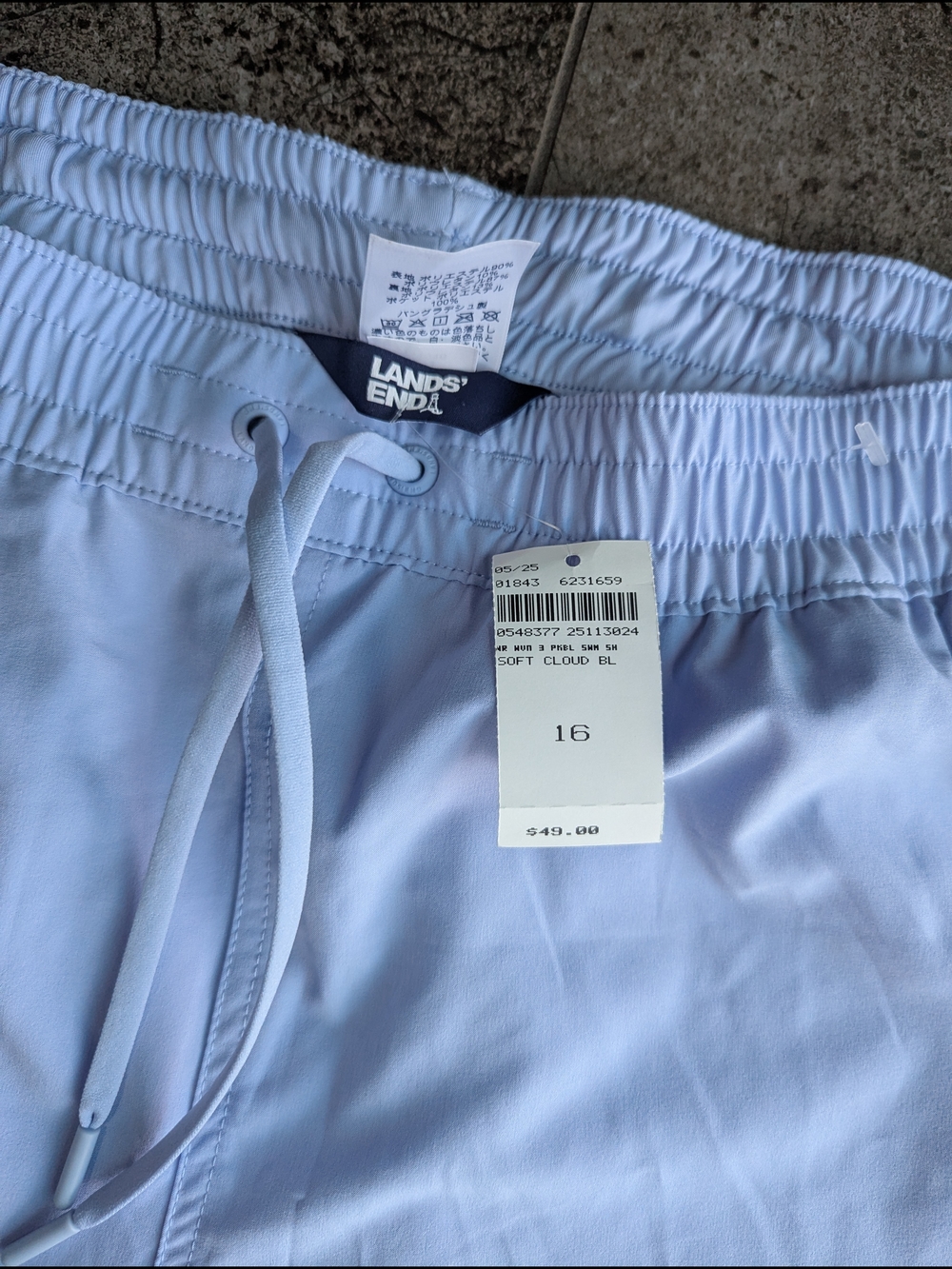 Lands' End Soft Cloud Blue Drawstring Shorts